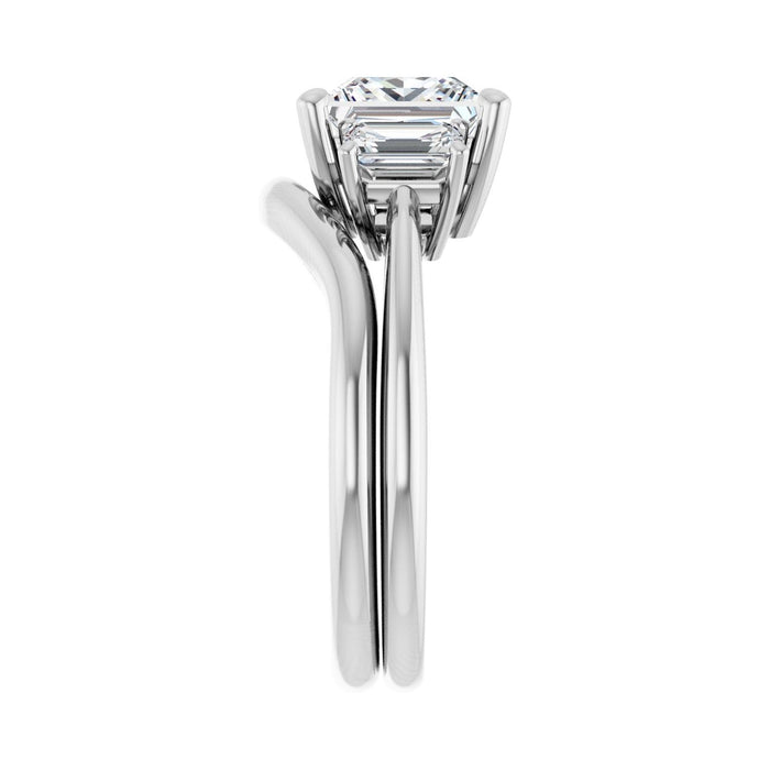 Platinum 7x7 mm Square 3/4 CTW Lab-Grown Semi-Set Engagement Ring