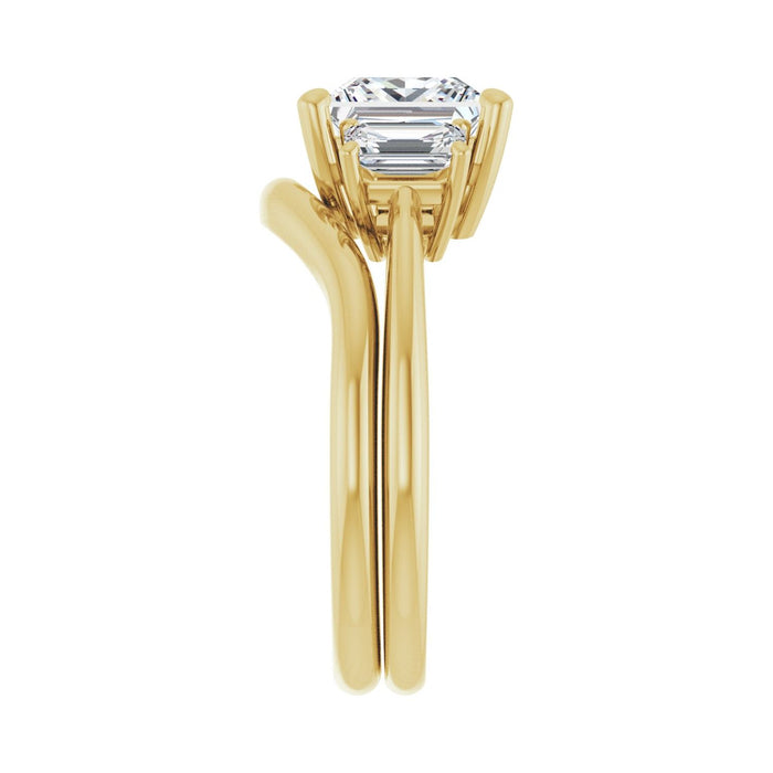 14K Yellow Gold 7x7 mm Square 3/4 CTW Lab-Grown Semi-Set Engagement Ring