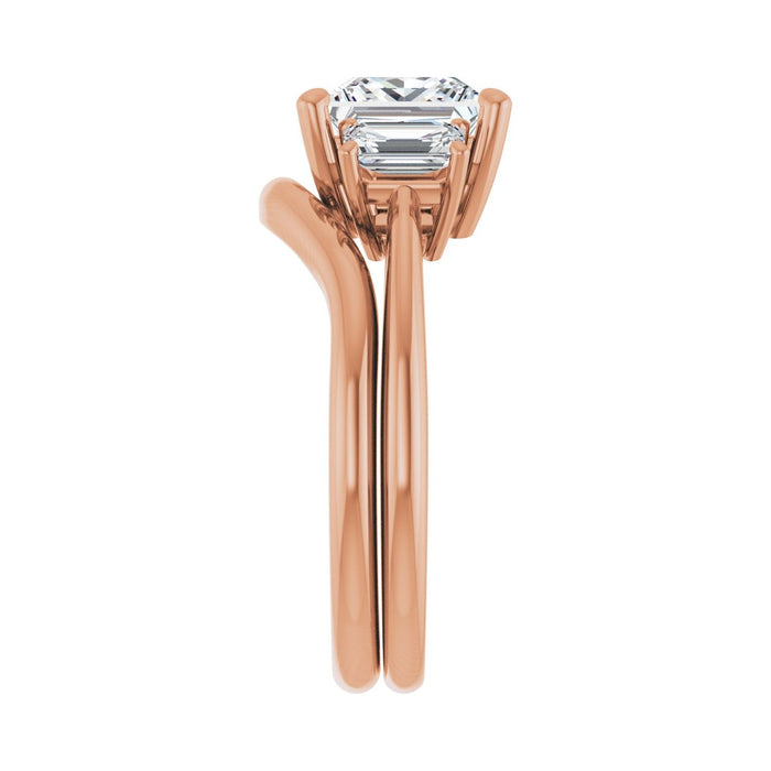 14K Rose Gold 7x7 mm Square 3/4 CTW Lab-Grown Semi-Set Engagement Ring