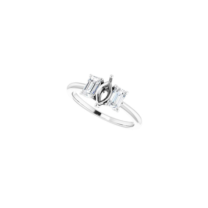 14K White Gold 7x3.5 mm Marquise 3/4 CTW Lab-Grown Semi-Set Engagement Ring