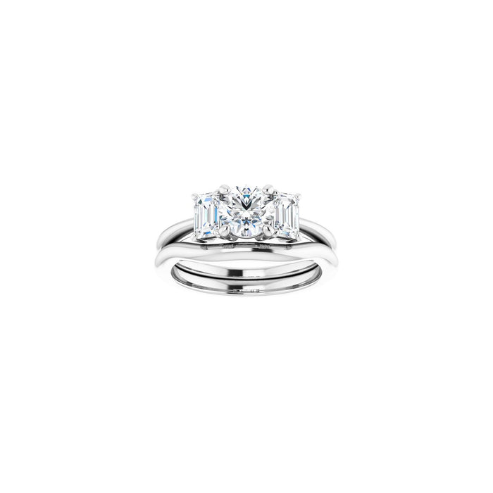 Platinum 5.8 mm Round 3/4 CTW Lab-Grown Semi-Set Engagement Ring