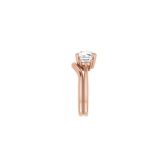 14K Rose Gold 8x8 mm Cushion 3/4 CTW Lab-Grown Semi-Set Engagement Ring