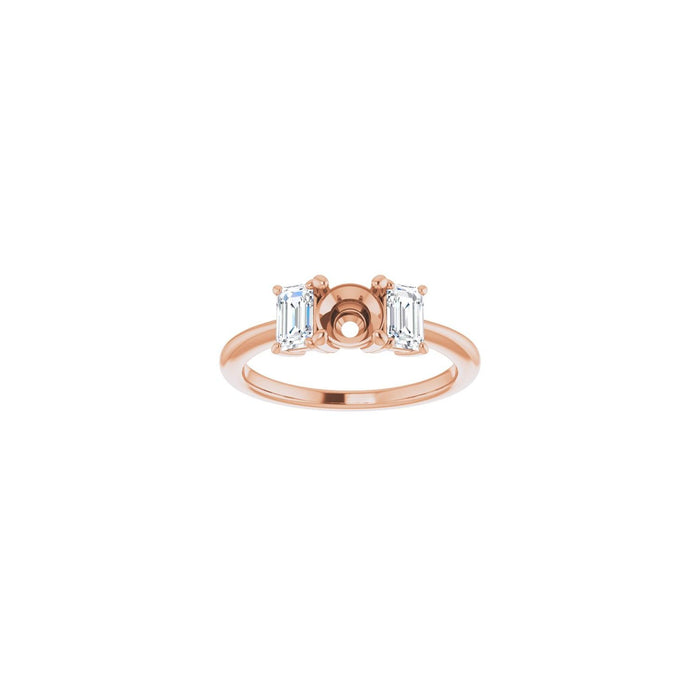 14K Rose Gold 5.5 mm Round 1 1/3 CTW Lab-Grown Semi-Set Engagement Ring