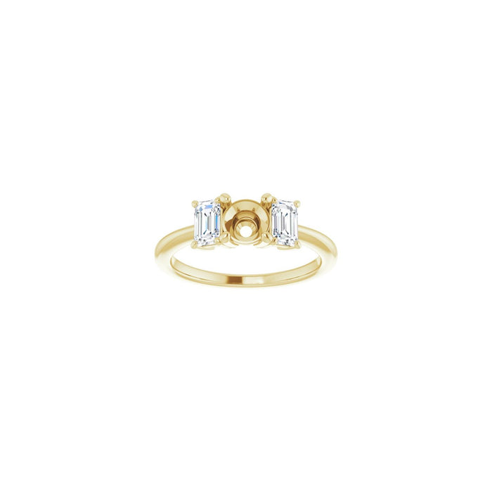 14K Yellow Gold 5.5 mm Round 1 1/3 CTW Lab-Grown Semi-Set Engagement Ring