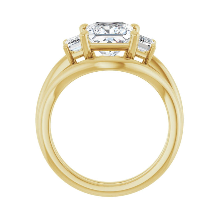 14K Yellow Gold 7x7 mm Square 3/4 CTW Lab-Grown Semi-Set Engagement Ring