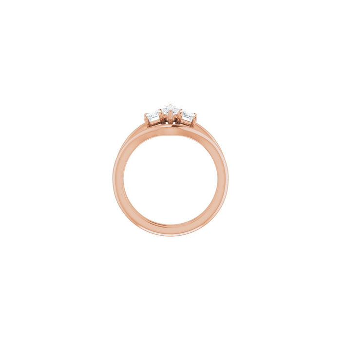 14K Rose Gold 7x3.5 mm Marquise 3/4 CTW Lab-Grown Semi-Set Engagement Ring