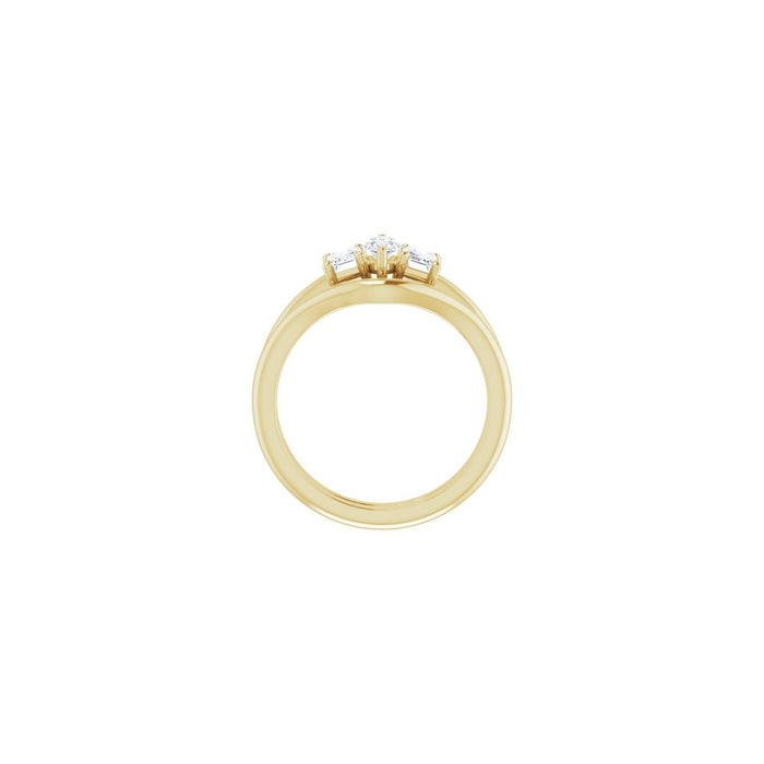 14K Yellow Gold 7x3.5 mm Marquise 3/4 CTW Lab-Grown Semi-Set Engagement Ring