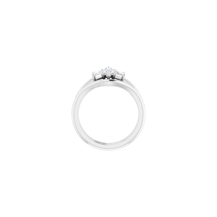 14K White Gold 7x3.5 mm Marquise 3/4 CTW Lab-Grown Semi-Set Engagement Ring