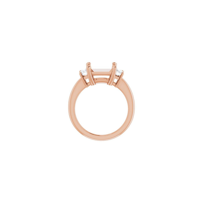 14K Rose Gold 8x8 mm Square 3/4 CTW Lab-Grown Semi-Set Engagement Ring