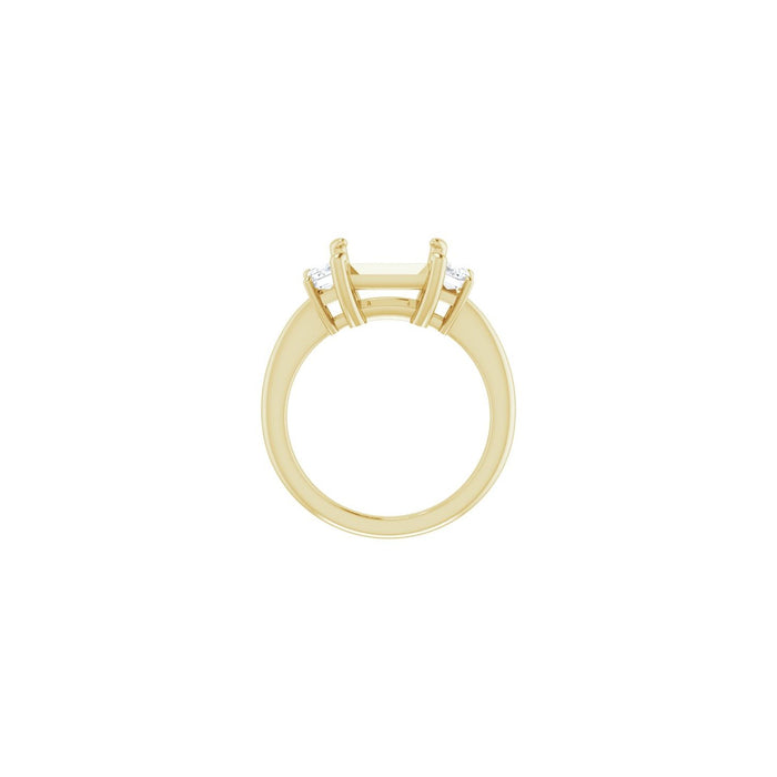 14K Yellow Gold 8x8 mm Square 3/4 CTW Lab-Grown Semi-Set Engagement Ring