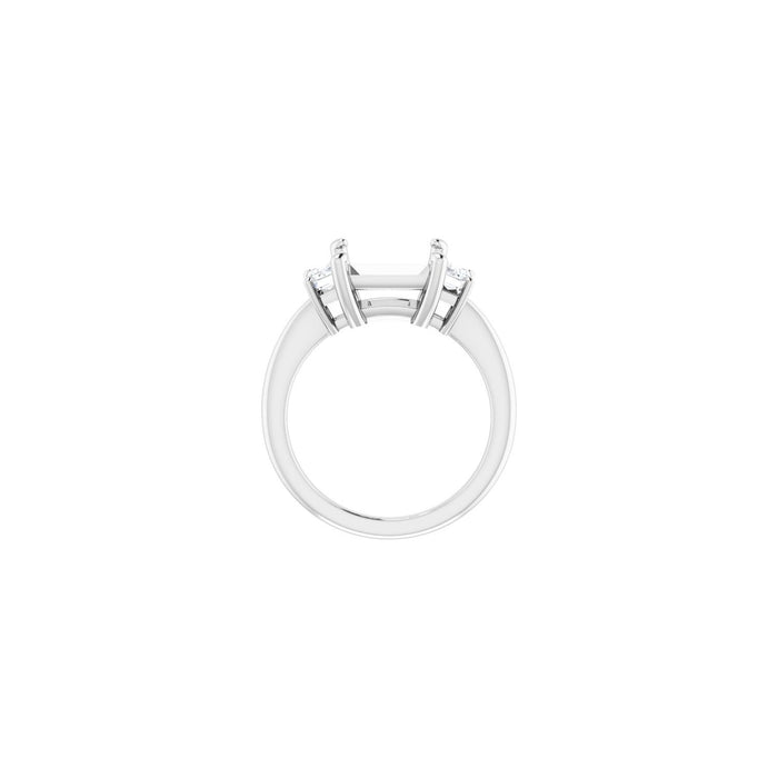 14K White Gold 8x8 mm Square 3/4 CTW Lab-Grown Semi-Set Engagement Ring