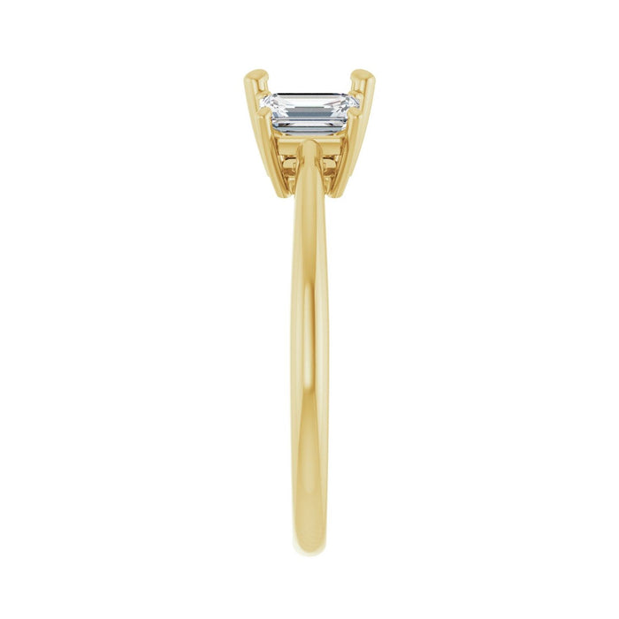 14K Yellow Gold 6x6 mm Asscher 3/4 CTW Lab-Grown Semi-Set Engagement Ring