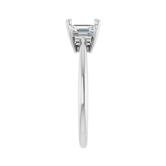 14K White Gold 6x6 mm Asscher 3/4 CTW Lab-Grown Semi-Set Engagement Ring