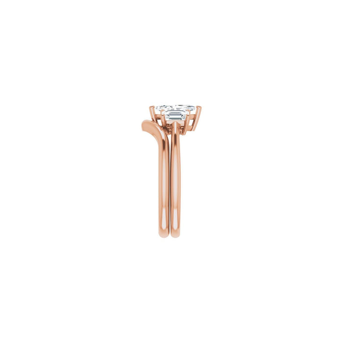 14K Rose Gold 8x4 mm Marquise 3/4 CTW Lab-Grown Semi-Set Engagement Ring