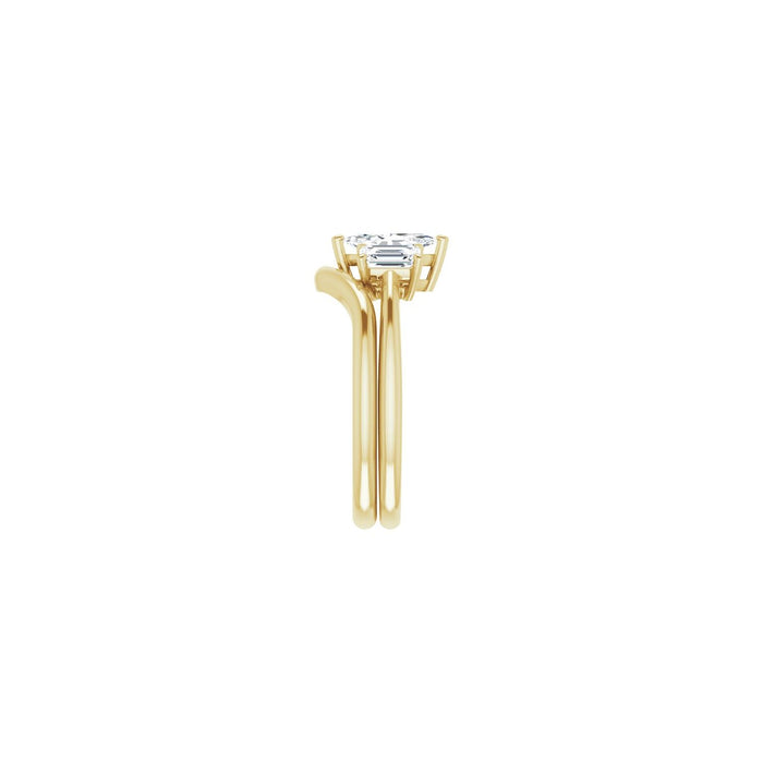 14K Yellow Gold 8x4 mm Marquise 3/4 CTW Lab-Grown Semi-Set Engagement Ring