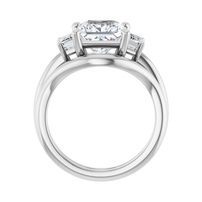 14K White Gold 7.5x75 mm Square 3/4 CTW Lab-Grown Semi-Set Engagement Ring