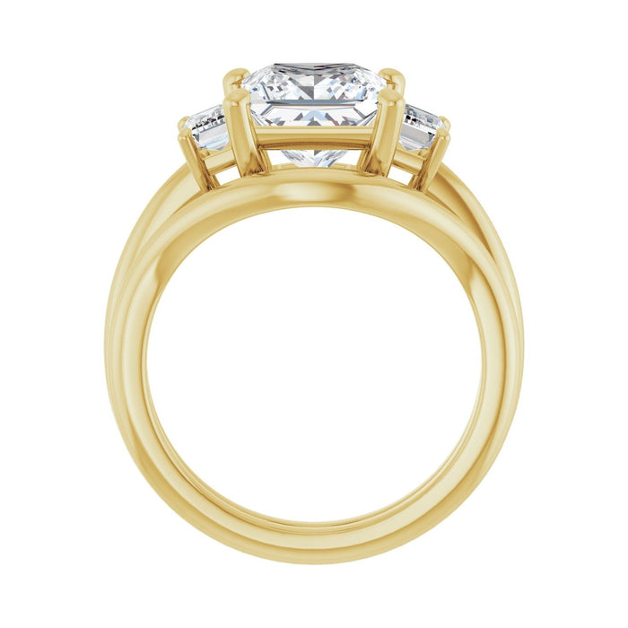 14K Yellow Gold 7.5x7.5 mm Square 3/4 CTW Lab-Grown Semi-Set Engagement Ring