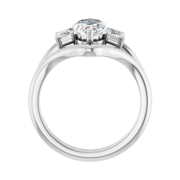 Platinum 12x6 mm Marquise 3/4 CTW Lab-Grown Semi-Set Engagement Ring