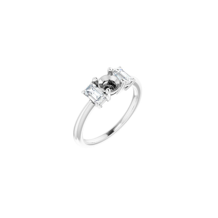 14K White Gold 5.5 mm Round 1 1/3 CTW Lab-Grown Semi-Set Engagement Ring