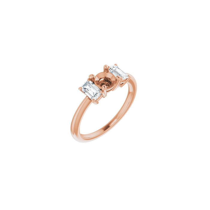 14K Rose Gold 5.5 mm Round 1 1/3 CTW Lab-Grown Semi-Set Engagement Ring