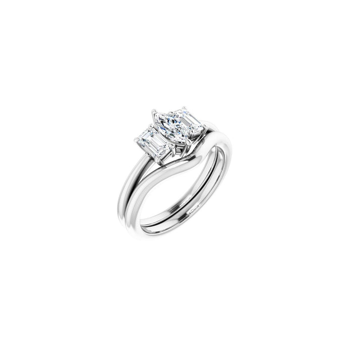 Platinum 7x3.5 mm Marquise 3/4 CTW Lab-Grown Semi-Set Engagement Ring