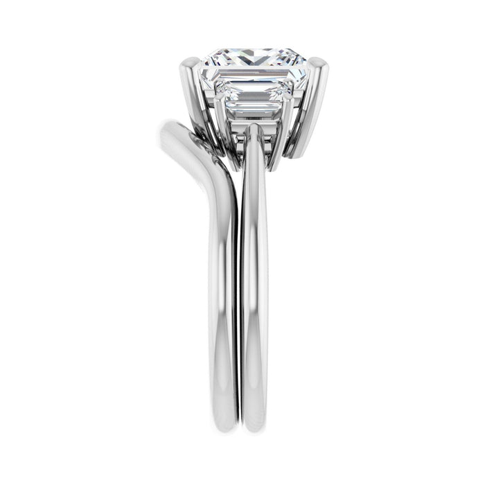 Platinum 8x8 mm Square 3/4 CTW Lab-Grown Semi-Set Engagement Ring