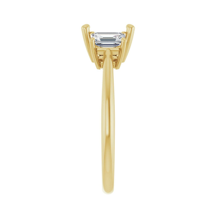 14K Yellow Gold 6x6 mm Square 3/4 CTW Lab-Grown Semi-Set Engagement Ring