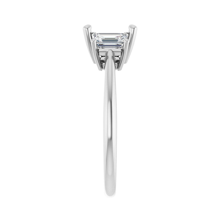 Platinum 6x6 mm Square 3/4 CTW Lab-Grown Semi-Set Engagement Ring