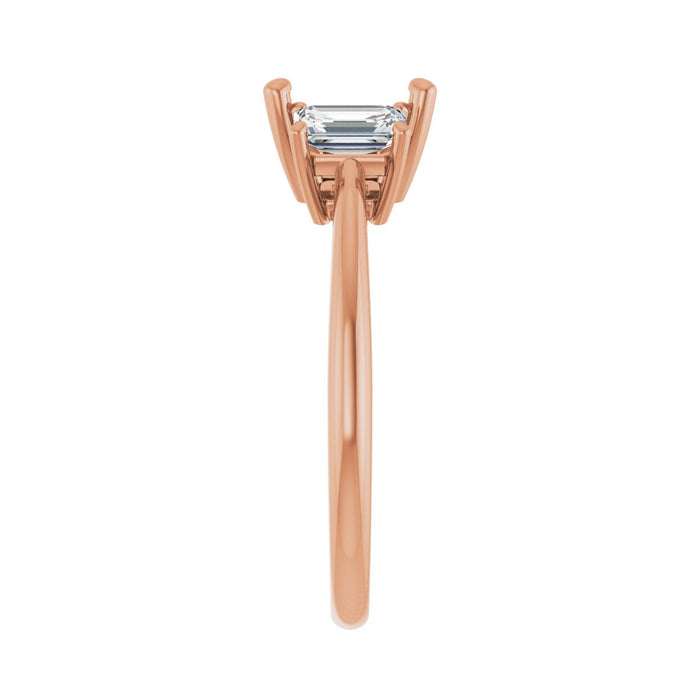 14K Rose Gold 6x6 mm Square 3/4 CTW Lab-Grown Semi-Set Engagement Ring