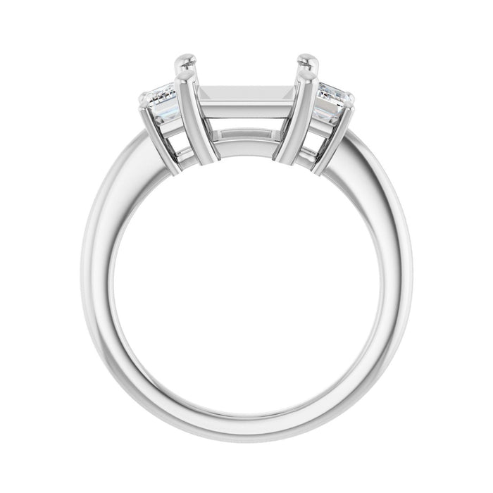 Platinum 7.5x7.5 mm Square 3/4 CTW Lab-Grown Semi-Set Engagement Ring