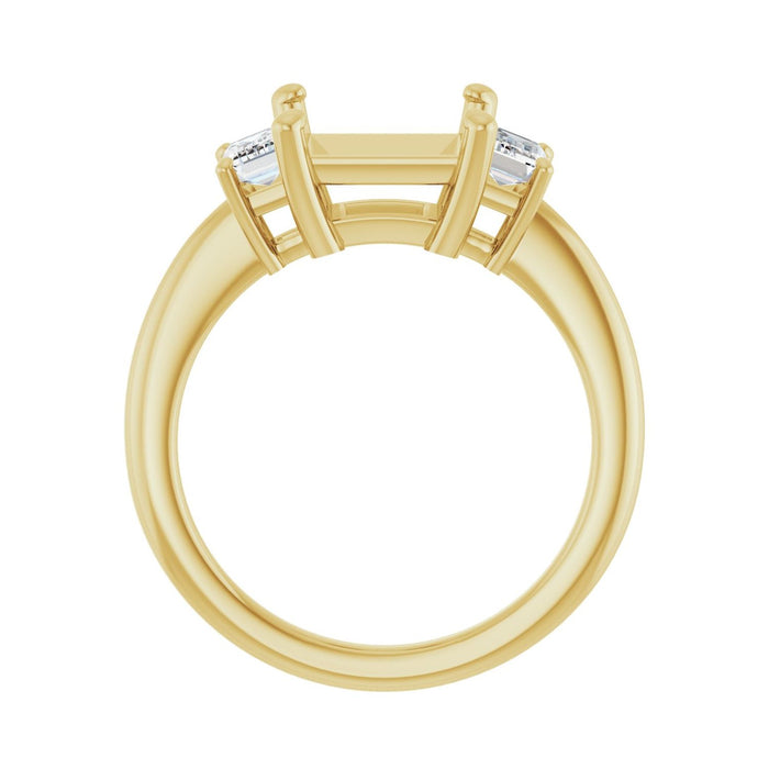 14K Yellow Gold 7.5x7.5 mm Square 3/4 CTW Lab-Grown Semi-Set Engagement Ring
