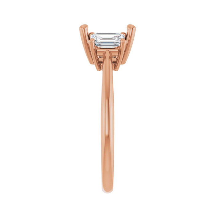 14K Rose Gold 6.5x6.5 mm Square 3/4 CTW Lab-Grown Semi-Set Engagement Ring