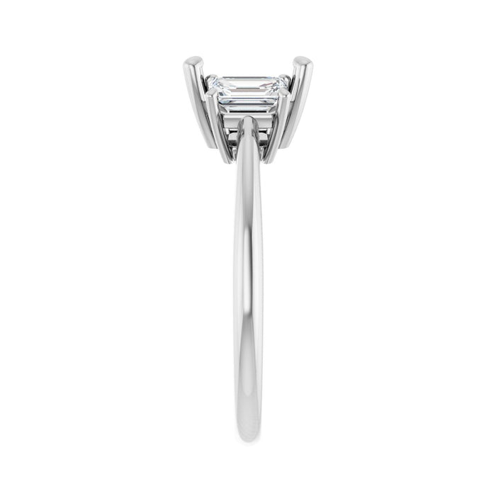 14K White Gold 6.5x6.5 mm Square 3/4 CTW Lab-Grown Semi-Set Engagement Ring