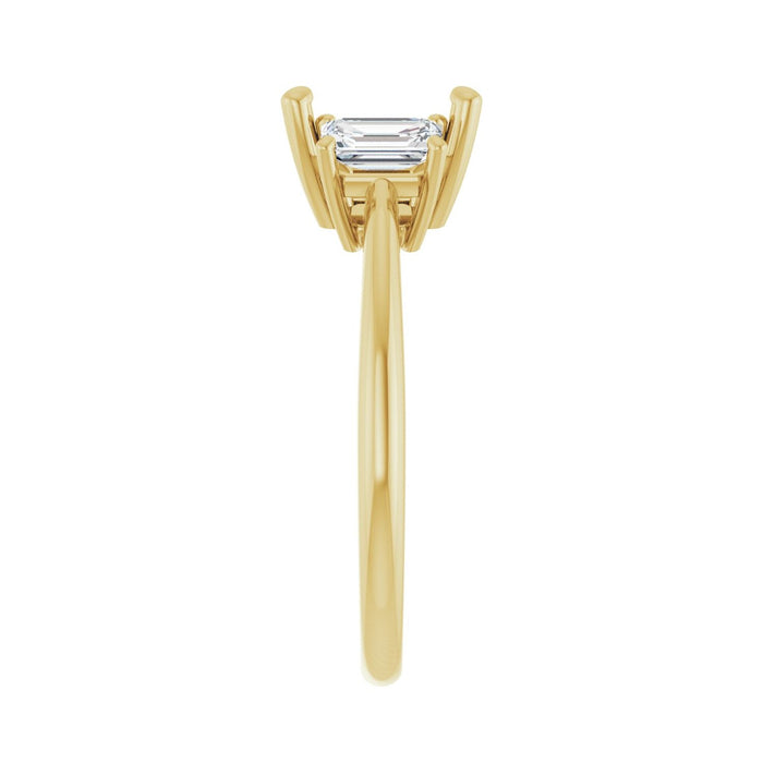 14K Yellow Gold 6.5x6.5 mm Square 3/4 CTW Lab-Grown Semi-Set Engagement Ring