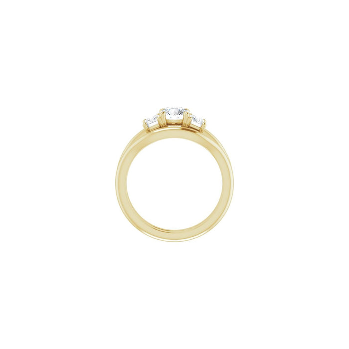 14K Yellow Gold 5.5 mm Round 1 1/3 CTW Lab-Grown Semi-Set Engagement Ring