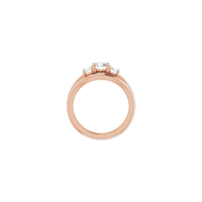 14K Rose Gold 5.5 mm Round 1 1/3 CTW Lab-Grown Semi-Set Engagement Ring