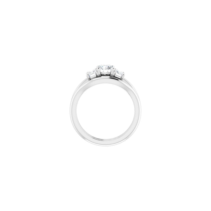 14K White Gold 5.5 mm Round 1 1/3 CTW Lab-Grown Semi-Set Engagement Ring