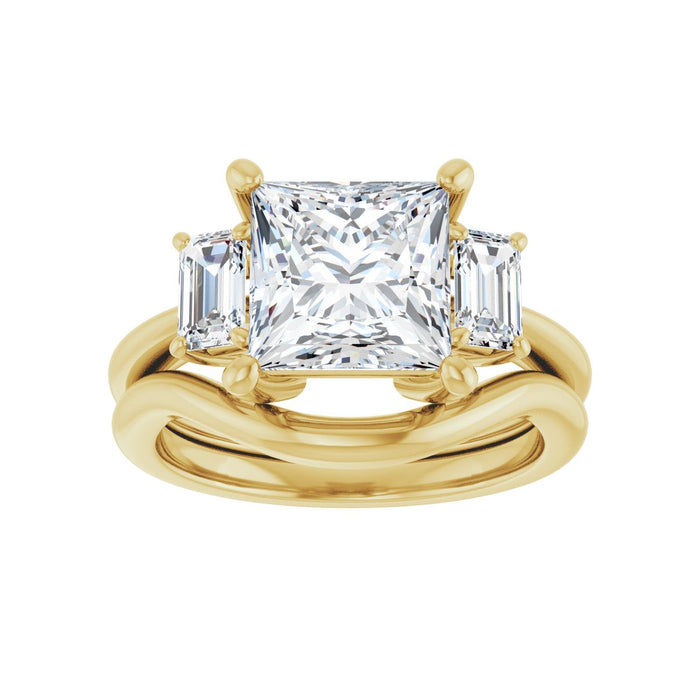 14K Yellow Gold 8x8 mm Square 3/4 CTW Lab-Grown Semi-Set Engagement Ring