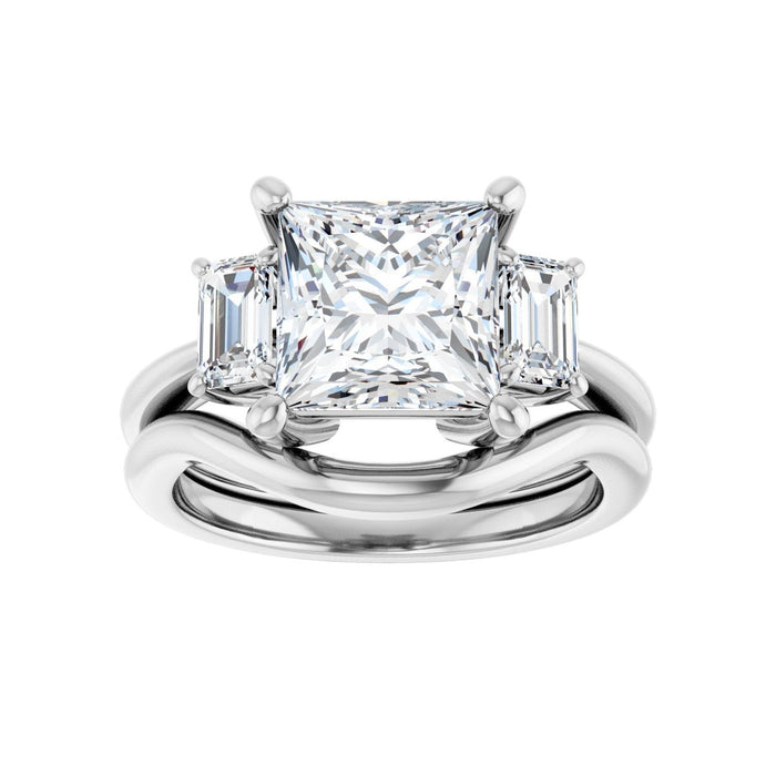 14K White Gold 8x8 mm Square 3/4 CTW Lab-Grown Semi-Set Engagement Ring