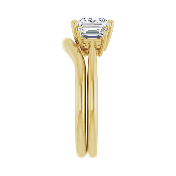 14K Yellow Gold 6x6 mm Square 3/4 CTW Lab-Grown Semi-Set Engagement Ring