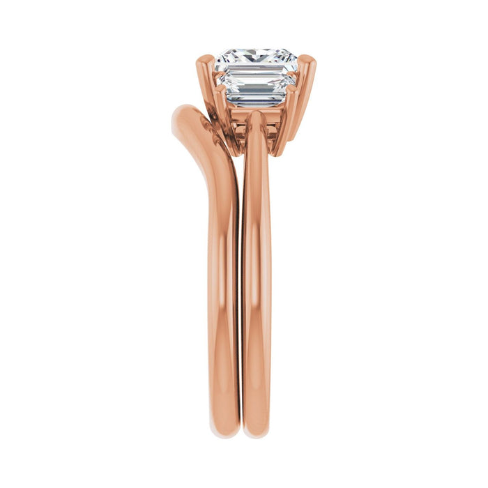 14K Rose Gold 6x6 mm Square 3/4 CTW Lab-Grown Semi-Set Engagement Ring