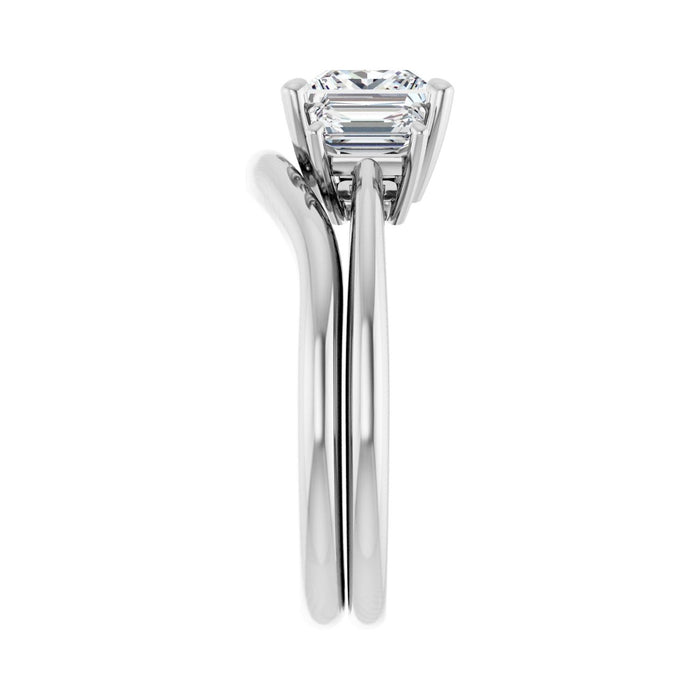 14K White Gold 6x6 mm Square 3/4 CTW Lab-Grown Semi-Set Engagement Ring
