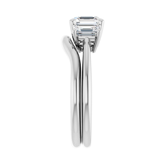 Platinum 6x6 mm Asscher 3/4 CTW Lab-Grown Semi-Set Engagement Ring