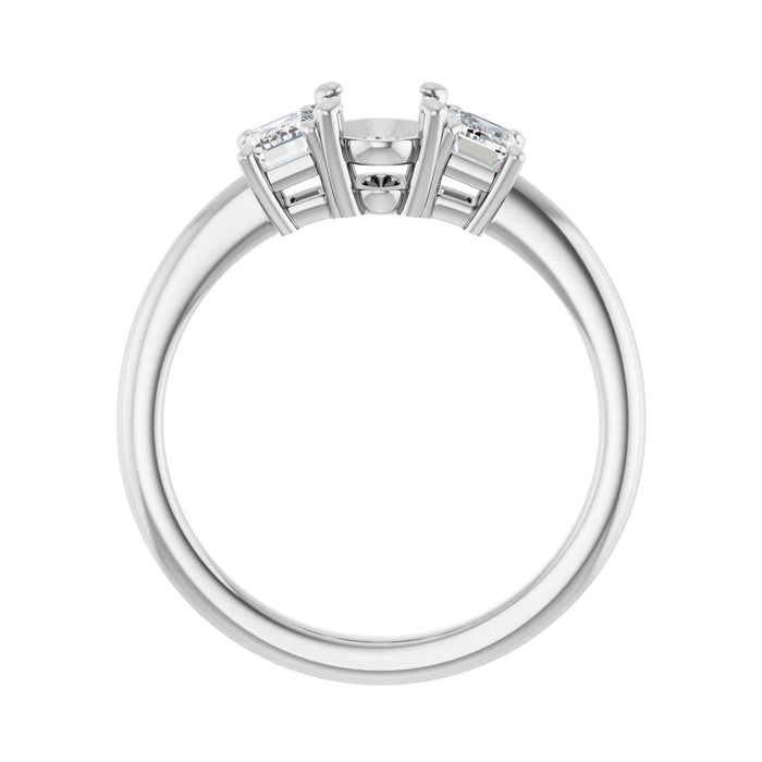 Platinum 7x5 mm Oval 3/4 CTW Lab-Grown Semi-Set Engagement Ring