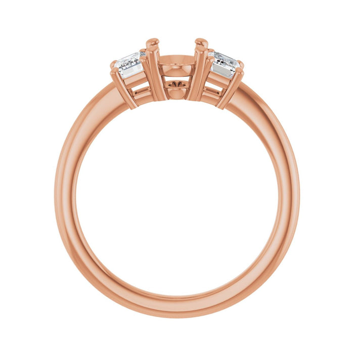14K Rose Gold 7x5 mm Oval 3/4 CTW Lab-Grown Semi-Set Engagement Ring
