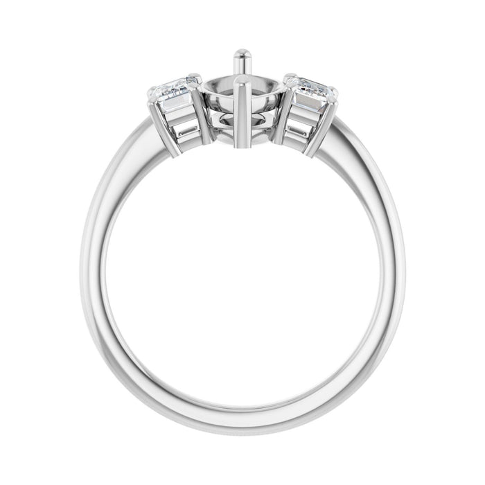 14K White Gold 12x6 mm Marquise 3/4 CTW Lab-Grown Semi-Set Engagement Ring