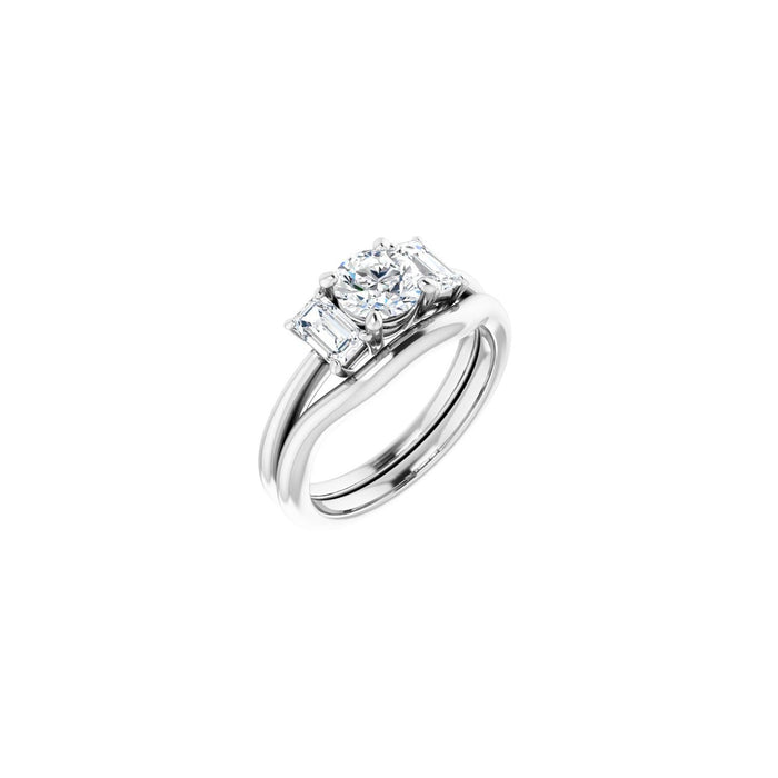 Platinum 5.8 mm Round 3/4 CTW Lab-Grown Semi-Set Engagement Ring