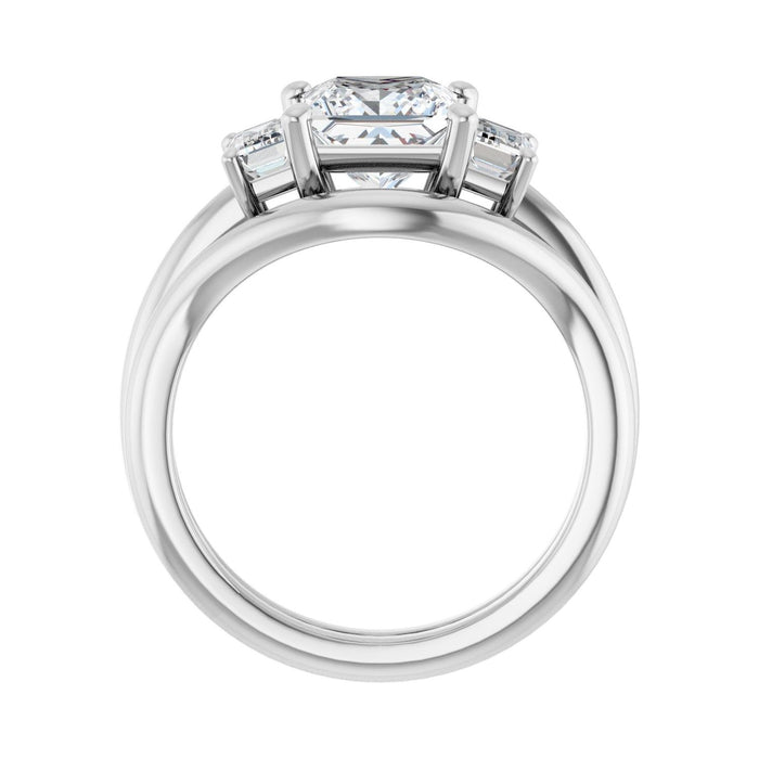 14K White Gold 6.5x6.5 mm Square 3/4 CTW Lab-Grown Semi-Set Engagement Ring