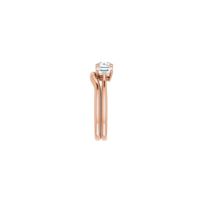 14K Rose Gold 5.5 mm Round 1 1/3 CTW Lab-Grown Semi-Set Engagement Ring