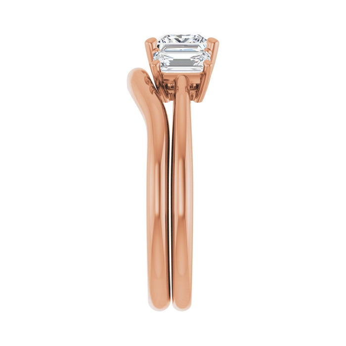 14K Rose Gold 5x5 mm Square 3/4 CTW Lab-Grown Semi-Set Engagement Ring